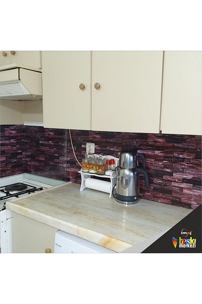 Bigaimaj Bucătărie între blaturi Folie autoadeziva acoperire Burgundy Stone Model 60cmx100cm