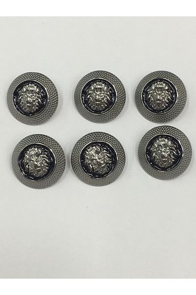 karantuhafiye Trench Coat and Jacket Button Lion Model Set, Set of 6 Anthracite
