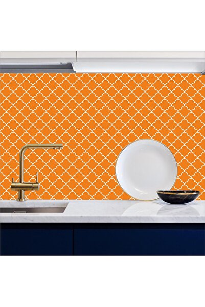 Bigaimaj Кухонна стільниця з самоклеючою фольгою, помаранчево-біла, 60 см x 1...
