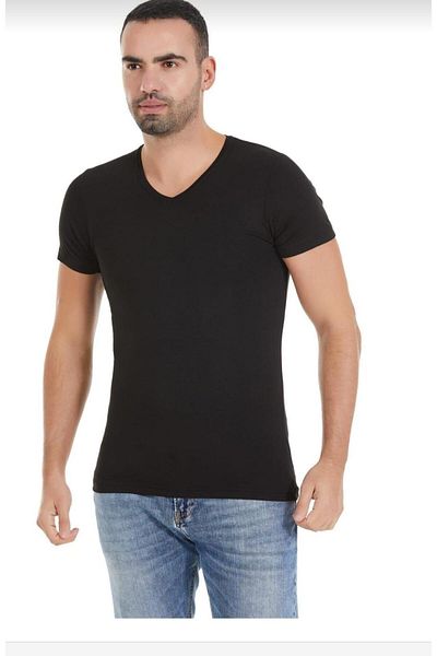 YILDIZ 481 Men's Bamboo V-Neck Short Sleeve Undershirt 6 Pieces