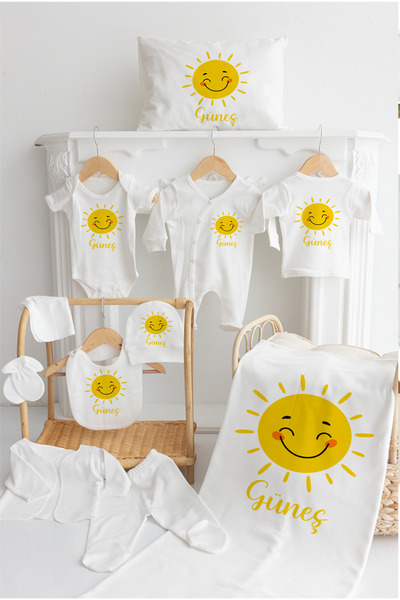 Bebe wini %100 Pamuk Baskılı 11’li Bebek Hastane Çıkışı MN30