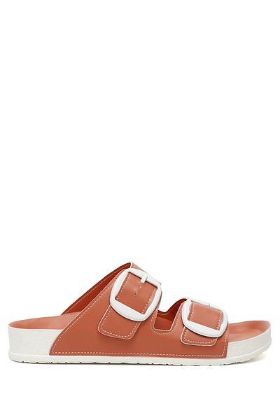 GÖNDERİ(R) Women/Girls Orange Buckle Daily Slippers
