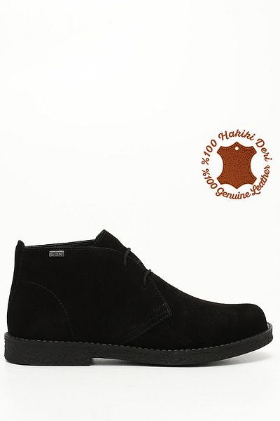 GÖNDERİ(R) Γυναικείες / Κορίτσια Μαύρες Suede Oxford Mold Rubber Sole από γνήσιο δέρμα