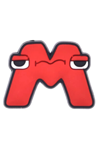 Jibbitz M Harfi Renkli Kırmızı Terlik Süsü Jibbitz