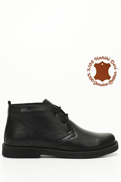 GÖNDERİ(R) Women's Black Oxford Mold Rubber Sole Genuine Leather Boots