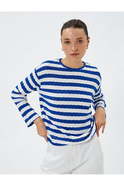 Koton Basic Sweater Crew Neck Long Sleeve Textured