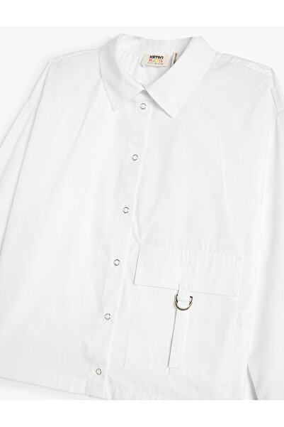 Koton Poplin ing, hosszú ujjú zseb, részletes pattintással zárható pamut