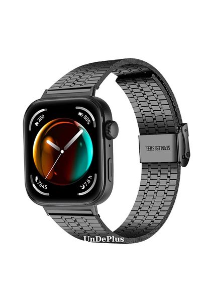 UnDePlus Huawei Watch Fit 4/Fit 4 Pro/Fit 3 Band Sequin Design Metal Band Herringbone