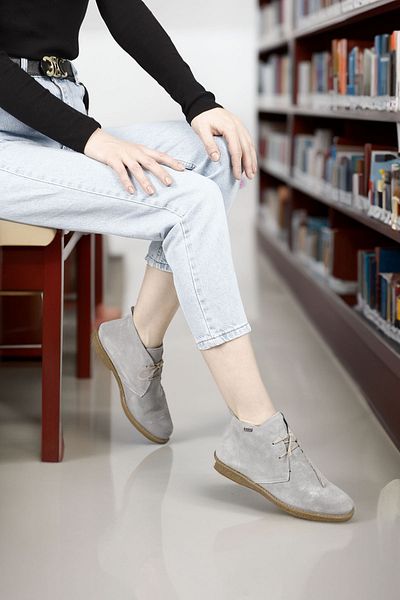 GÖNDERİ(R) Γυναικείες / Κορίτσια Stone Suede Oxford Mold Rubber Sole από γνήσιο δέρμα