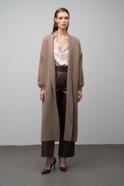 Olcay Mink 8245 - Long Loose Knitwear Cardigan