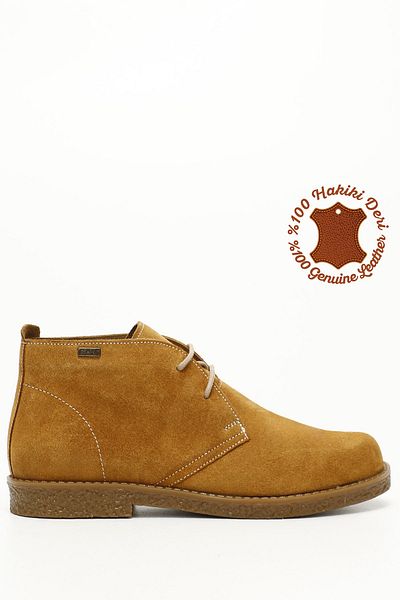 GÖNDERİ(R) Γυναικείες / Κορίτσια Ανοιχτό καφέ Suede Oxford Mold Rubber Sole Γνήσιες δερμάτινες μπότες