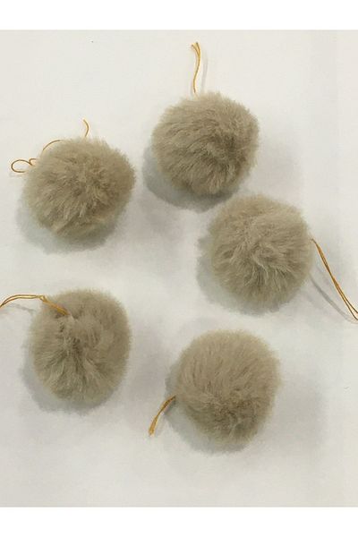 karantuhafiye Pompom 3 Cm Set of 5 Beige