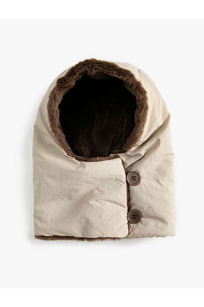 Koton Double-Sided Snow Hat with Faux Fur Inside