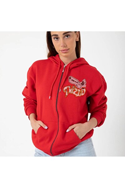 MAYDAY CULTURE Unisex crvena jakna sa kapuljačom - standardni kroj