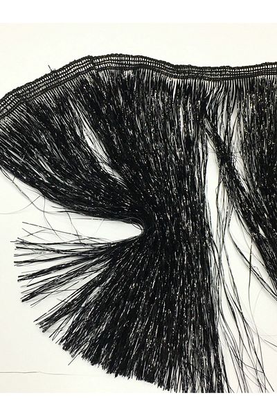 karantuhafiye Tassel Fringe Metallic Silvery Black 20 Cm 1 Meter