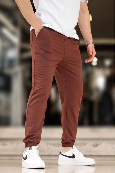 Madmext Ανδρικό φούτερ Bitter Brown Basic Pocket με ελαστικό πόδι 6547