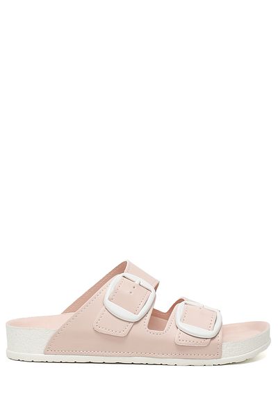 GÖNDERİ(R) ROSA Damen-Hausschuhe mit Knopfverschluss 34046
