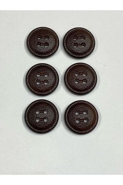 karantuhafiye Trench Coat Coat Button / Leather Look / Brown Set of 6 2.5 cm