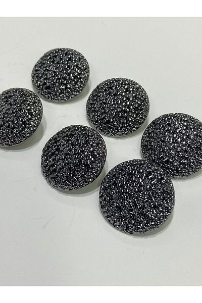 karantuhafiye Cardigan vest button / design button / specially plated button / Anthracite set of 6 / 1.7 Cm