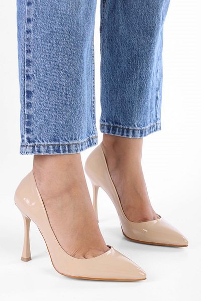 Shoeberry Women's Mags Skin Patent Leather Stiletto