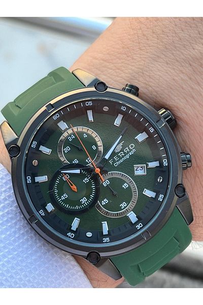 FERRO Silicone Cord Inner Functions Active 30 Mt Water Resistant Men's Wristwatch Efm43001-F10
