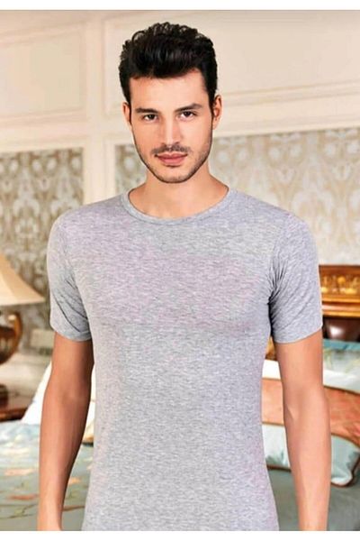 Berrak 1024 Men's Elastane Crew Neck Short Sleeve Undershirt 3 Pieces
