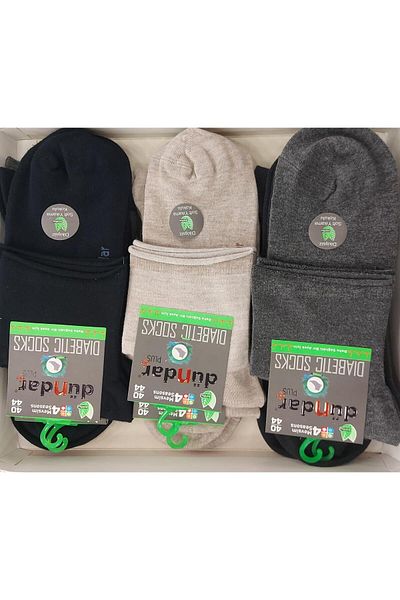 Dündar DÜNDAR 5985 MEN'S BAMBOO SHORT COAT DIABETIC SOCKS 12 PIECES