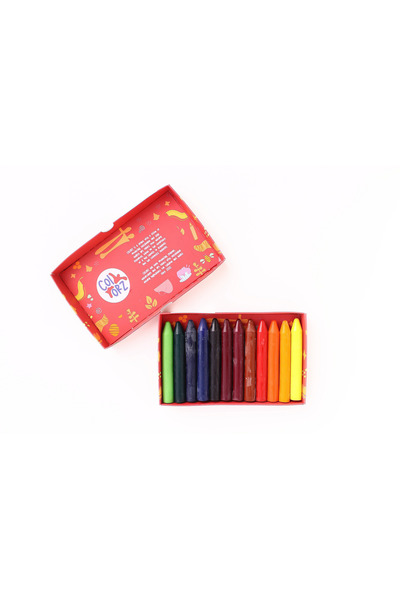 COLORZ Doğal Balmumu Sert Kalem Pastel Boya Seti (12 RENK)