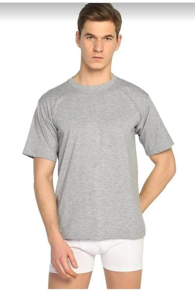 YILDIZ 55 Men's Rib Short Sleeve Doctor Collar Athlete Undershirt 6 Pieces