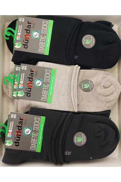 Dündar DÜNDAR 5985 MEN'S BAMBOO SHORT COAT DIABETIC SOCKS 6 PIECES