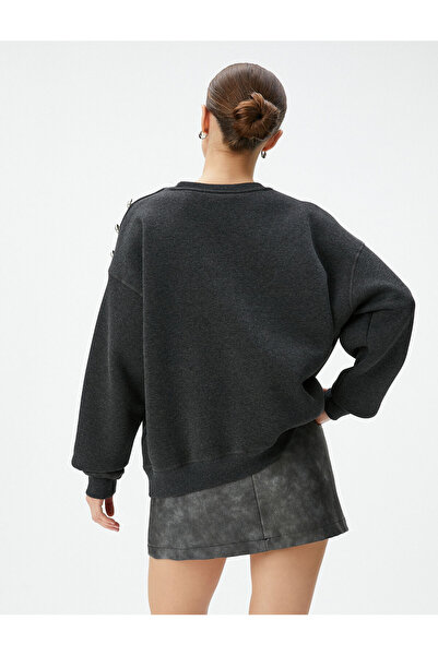 Koton Mikina na krku s vyšívaným detailem knoflíku