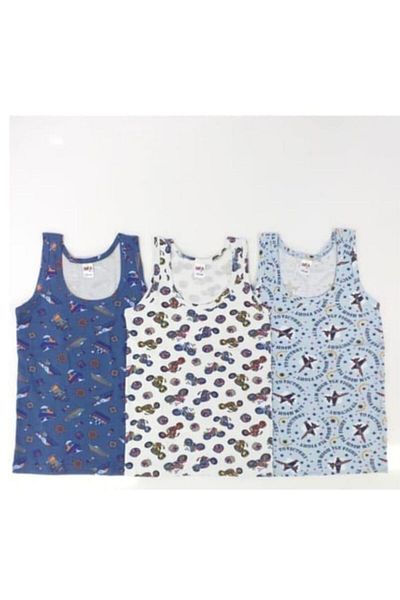 KOTA 1014 Boy's Colorful Patterned Hanging Tank Top 12 Pieces