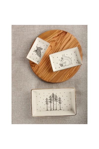 Porland Forest 3 Piece Breakfast-Appetizer Plate 11-13-19cm