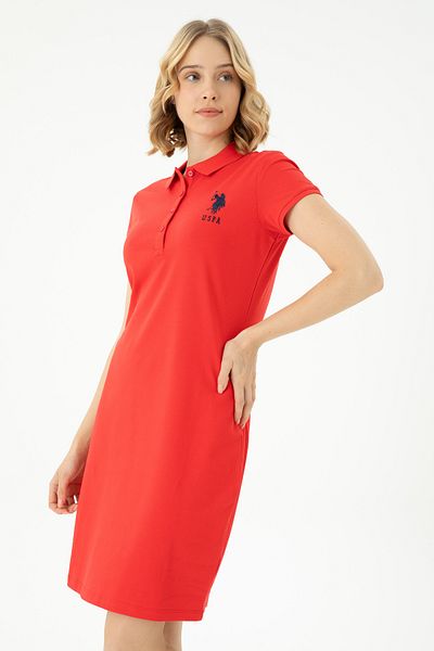 U.S. Polo Assn. Women's Red Polo Neck Knitted Dress 50262697 -Vr030
