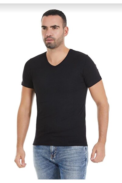 YILDIZ قميص داخلي رجالي موديل 151 برقبة على شكل V وأكمام قصيرة