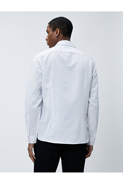 Koton Sportovní košile s geometrickými detaily, klasický límec Slim Fit Non Iron