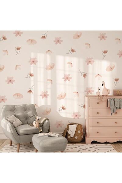 Lizpo Decor Vintage Botanik Soft Renkli Çiçekli Duvar Dekoru, Boho Bohem Tarz...