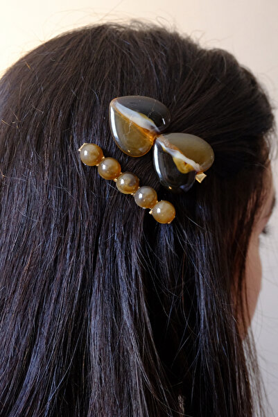 ayışığı Heart Shaped Brown Hair Clip