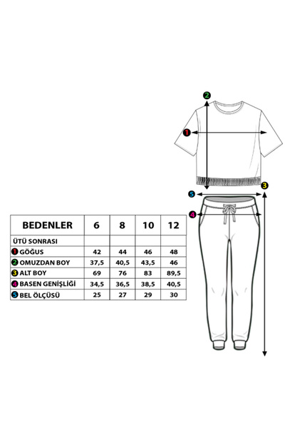 Toontoy Κοριτσίστικο - Σετ αθλητικής φόρμας με τύπωμα Crop με λεπτομέρεια τσέπης