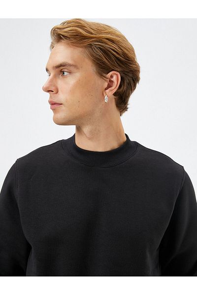 Koton Basic Sweatshirt Crew Neck Long Sleeve Raised