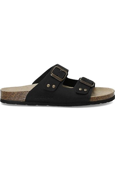 lumberjack Jolie Black Women's Genuine Leather Slippers