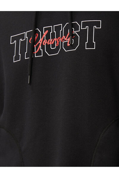 Koton Λεπτομερής μακρυμάνικη κορδέλα με κουκούλα με στάμπα τσέπης