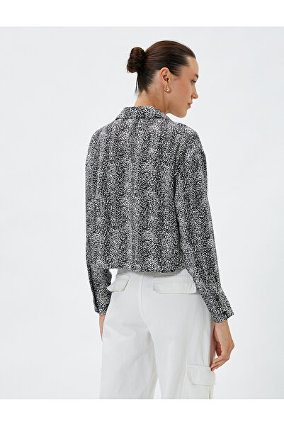 Koton Zebra Desenli Gömlek Uzun Kollu Düğmeli