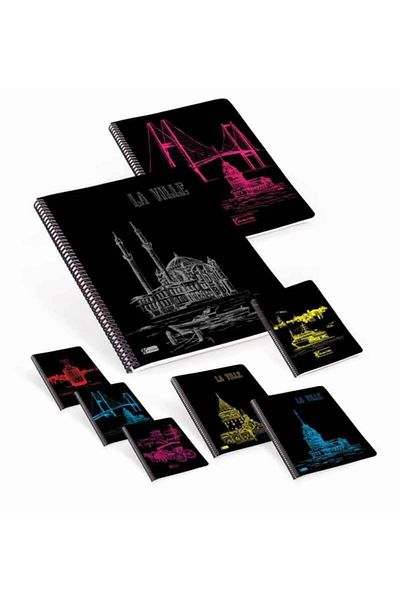 KESKİN COLOR Laville 16.5x22.5cm 80yp Spiraled Lined Notepad with Plastic Cover - 1 Piece / D1