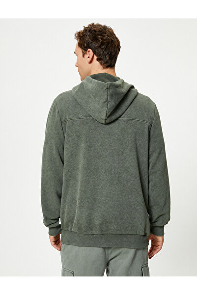 Koton Oversize Yıkamalı Sweat Kapşonlu Dikiş Detaylı