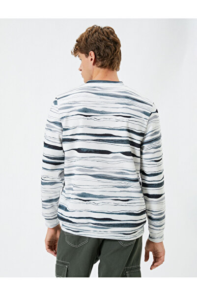 Koton Φούτερ με λαιμόκοψη με στάμπα με μακρυμάνικο ανασηκωμένο