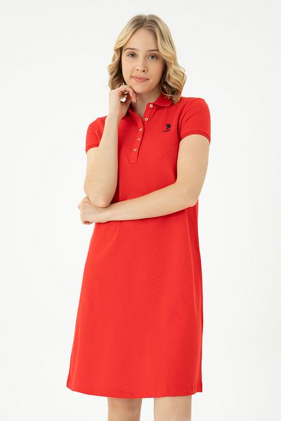 U.S. Polo Assn. Women's Red Knitted Dress 50262672 -Vr030