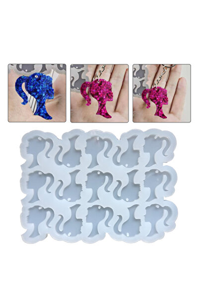 Getshopmini Epoksi Çoklu Barbie Kolye Anahtarlık Kalıbı Silikon EM337