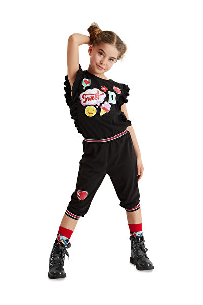 MSHB&G Κομψή μαύρη φόρμα για κορίτσια