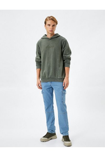 Koton Khakifarbenes Herren-Sweatshirt